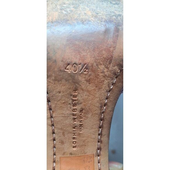 Sophia Webster‎ Black Suede  Gold Sparkle Evangeline Sandals Size 40.5 EU  10 US - Picture 11 of 12